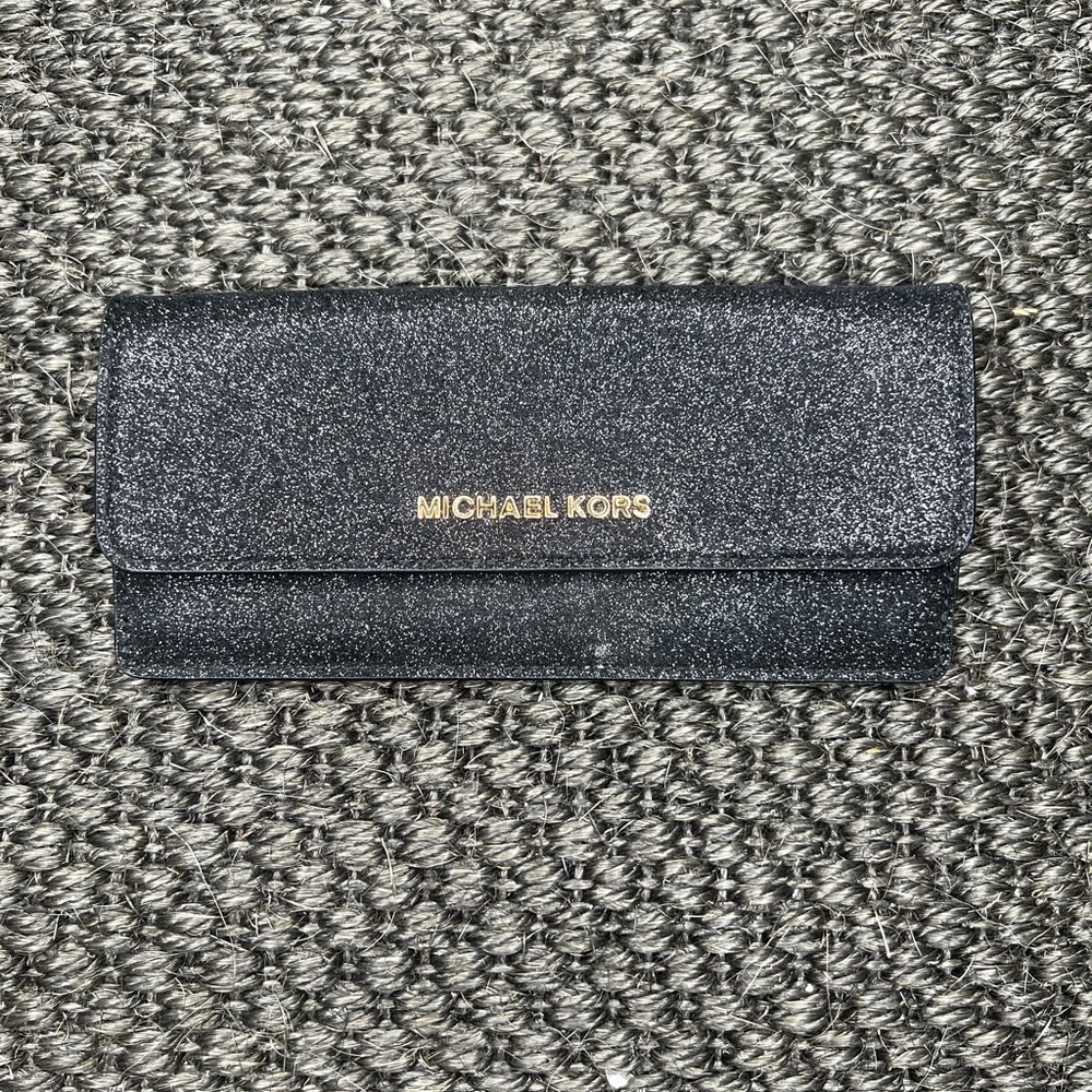 Black, glitter, Michael Kors wallet